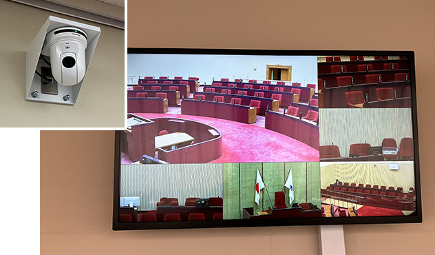 撮影映像確認モニターとHDカメラ